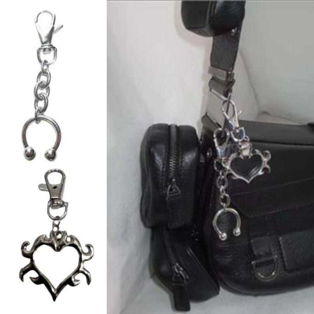 Y2K Horseshoe Clip Pendant Keychain Punk Style Backpack Pendant Jewelry Accessories