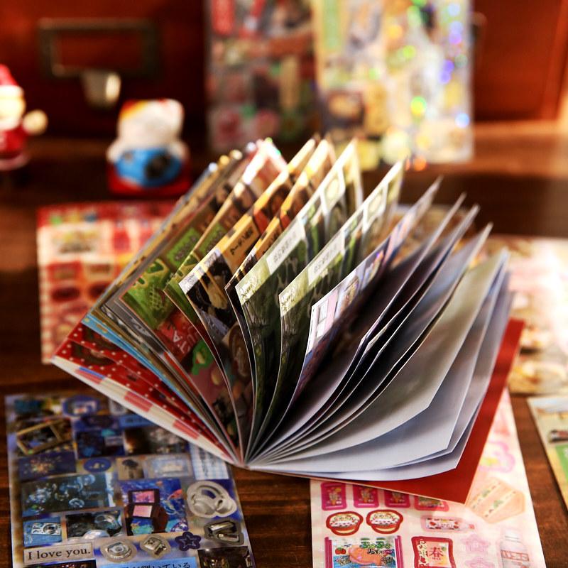 Retro Flavor Museum Series Sticker Book Japanese Flavor Die Cutting Sticker Cute Food Comic DIY Hand Account Decoration