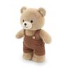 Cute Brown Teddy Bear with Overalls Soft Stuffed Animal Plush Toy Kawaii Bear Doll for Kids Baby Sleeping Companion Children