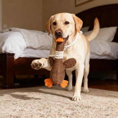 Yousheng Indestructible Goose Dog Toy for Heavy Chewers Pet Stuffed Wild Goose Chew Toy with Squeaker Supports Healthy Chewing Instincts for Dogs