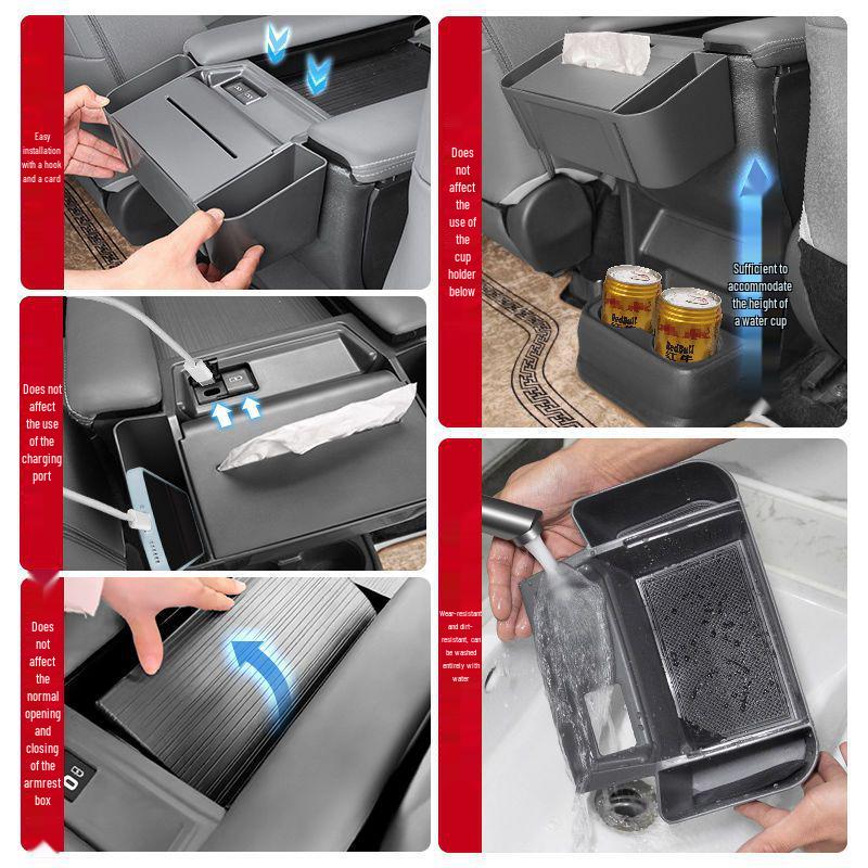 Toyota Sienna Armstöd Bakre Förvarings- & Mugghållarfack