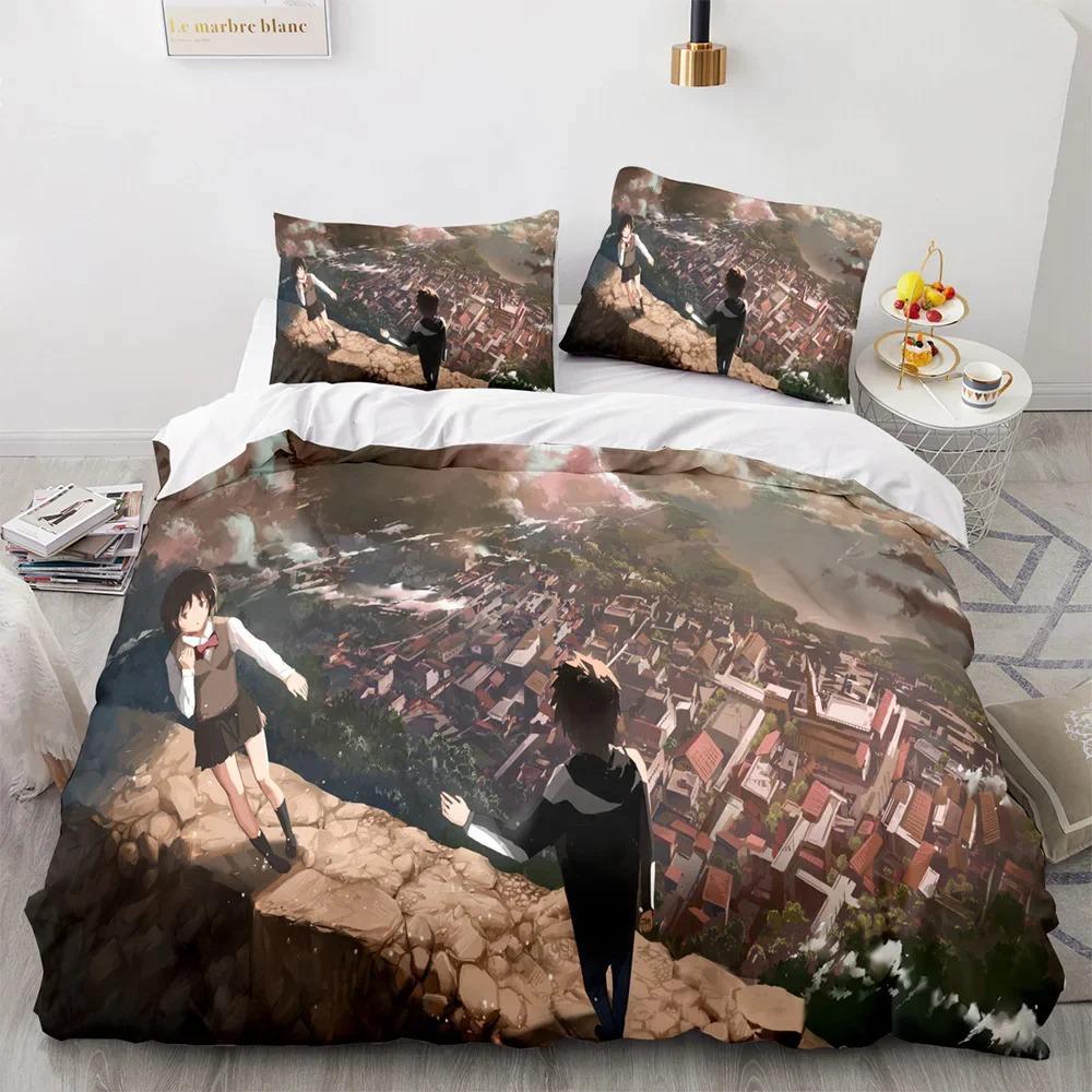 Your Name Luxury Bedding Set Japan Anime Cartoon Duvet Cover Set Comforter Bedspread Linen Twin Single Size Printed Home Textile