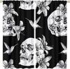 Gotische Rose Skelett Vorhänge Romantisch Schwarz Rot Abstrakt Knochen Floral Küssend Menschliches Schädel Heimdekoration Vorhänge Vorhang Vintage Polyester Mit Stangentasche