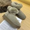 Fur Integrated Snow Boots Women's Short Boots Thick-soled Horn Buckle Women's Boots Autumn and Winter Velvet Warm Cotton Boots Genuine Leather Cotton