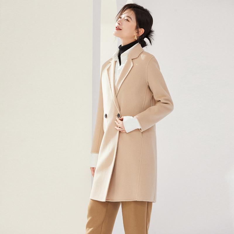 100% Wool Women Coat MODERN NEW SAGA Autumn Wool Blazer Handmade Pea Coat Winter Warm Wool Coat