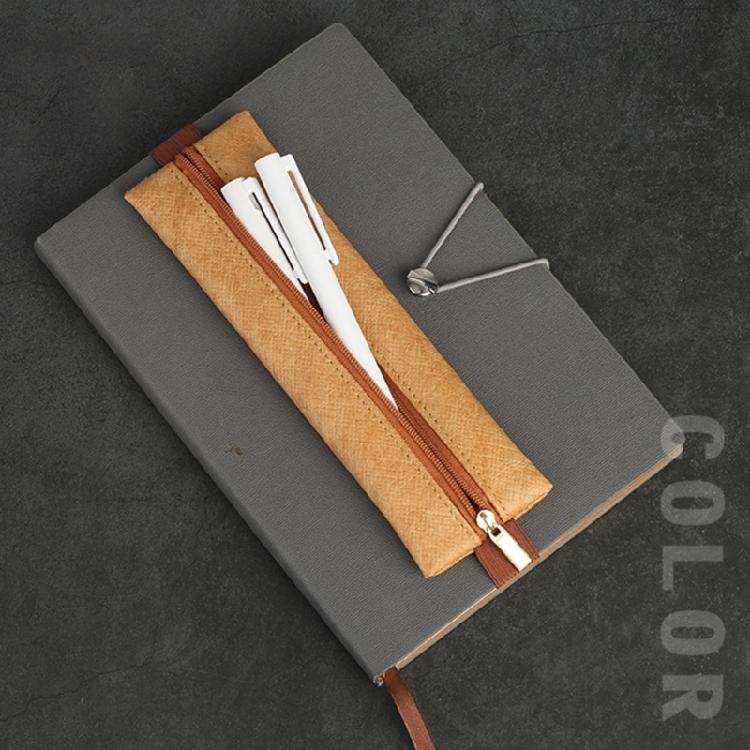 4 Pcs PU Leather Pencil Case for Notebook Binders Planners Books Elastic Pen Bag Journal Pencil Holders