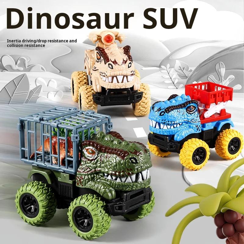 Inertia Dinosaur Truck Toys Car Transport Truck Toys with Dino Figures for Boy Toddlers T-Rex Dinosaur Games Monster Truck Kid