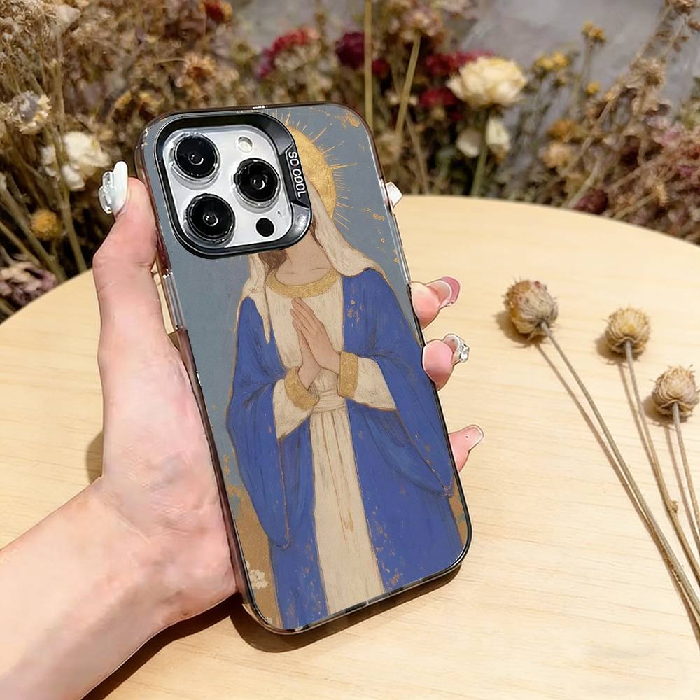 

V-Virgen Mary Virgin Phone Case For iPhone 17,16,15,14,13,12,11 Plus,Pro Max,XS,Colorful Silver Black Cover iPhone13Pro