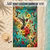 Birds Theme Soft Beach Towel Personalized Custom Name Text Towel Portable for Beach Pool Travel
