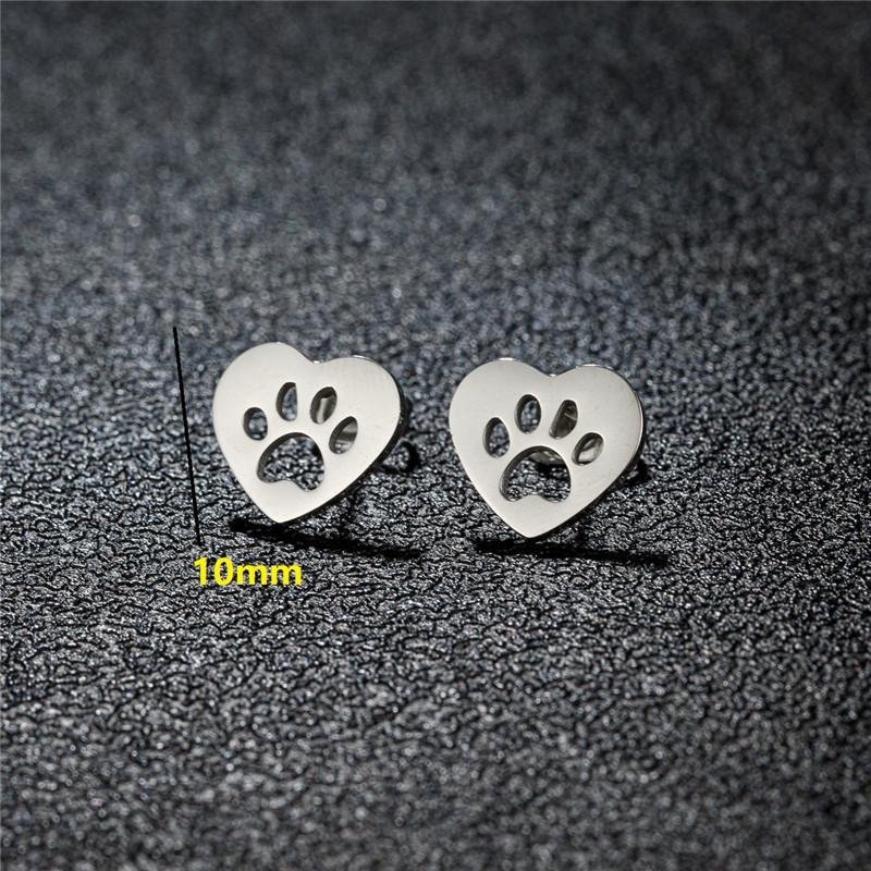 925 Sterling copper Small Animal Stud Earrings for Women Mini Dog Paw Piercing Earring Zircon Rabbit Owl Cat on Moon Pendientes