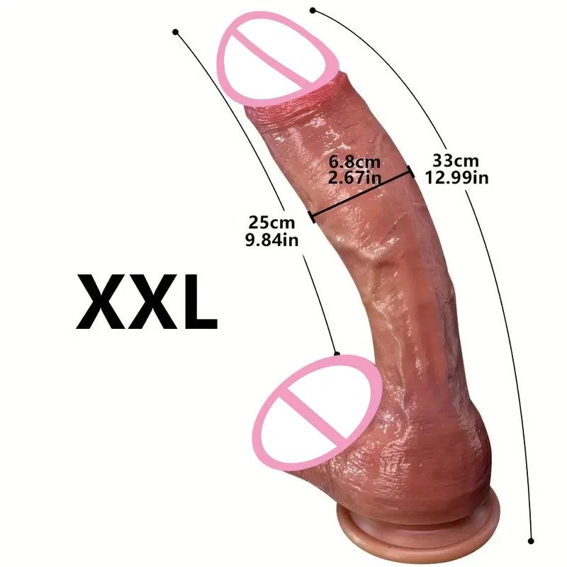 Oversized Soft Realistic Dildo Big Penis Suction Cup Dick Penetration Anal Adult Sex Toys Women Masturbation Clitoral and Vaginal G-spot Stimulation