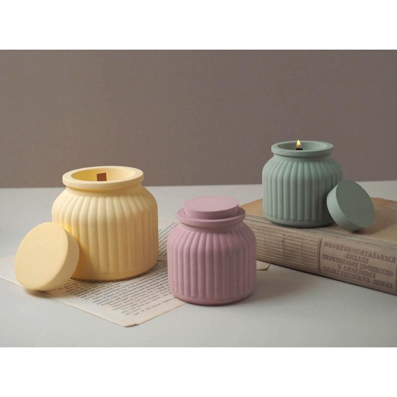 Matriță Siliconică DIY Rășină Epoxidică Matriță Borcan Silicon cu Capac Cutie Bijuterii Suport Lumânare Matriță Consumabile DIY Matrițe Suport Lumânare