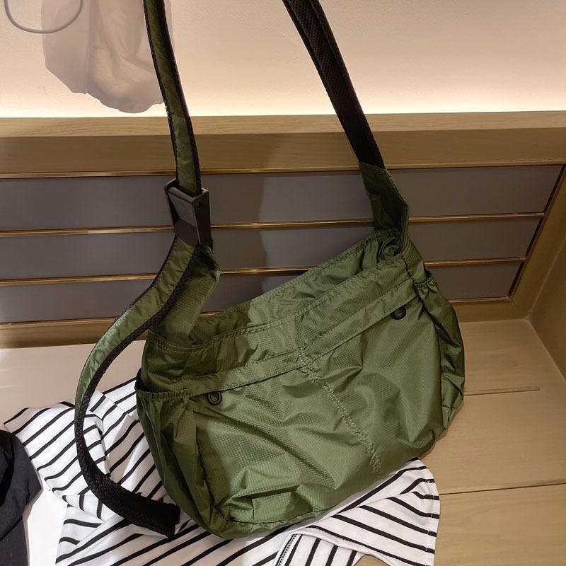 

Large capacity summer lazy wind single shoulder oblique span bag 2025 new fashion casual canvas trend Oxford cloth bag зелёный