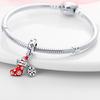 New 925 Sterling Silver Red Color Series Heart Shape Charms Beads Lucky Jewelry Gifts