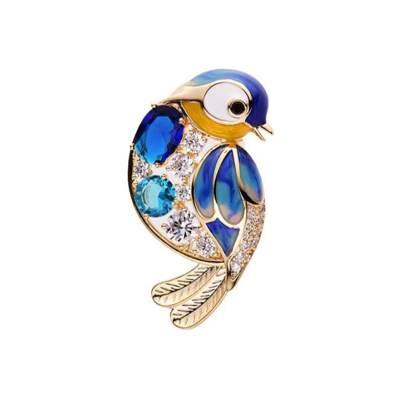 Low-key Versatile Elegant Bird Hummingbird Corsage Brooch High-end Exquisite Fashion High-end Accessories
