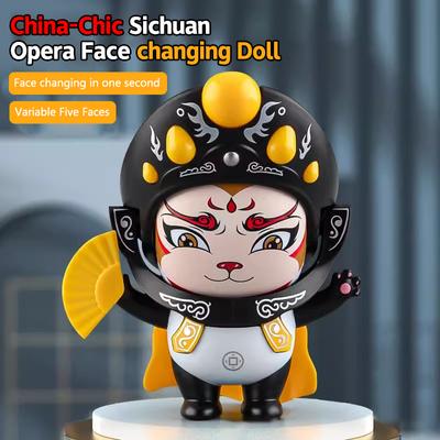 1PCS Sichuan Opera Face Changing Dolls China Chinese Style Fortune Faces Change Makeup Crafts Ornament Children's Toy Gifts New Year