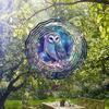 Enchanting Owl Wind Chime for Outdoor Decor Celestial Night Sky Floral Design Perfect for Patio Garden Balcony Holiday
