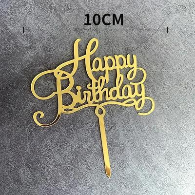 1PC Acrylic Happy Birthday Cake Topper Cake Decoration Cake Decorating Tools Birthday Decoration