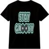 Retro T-Shirt Bleib Groovy Schallplatten Grafik T-Shirt 70er Jahre Musik Disco Shirt