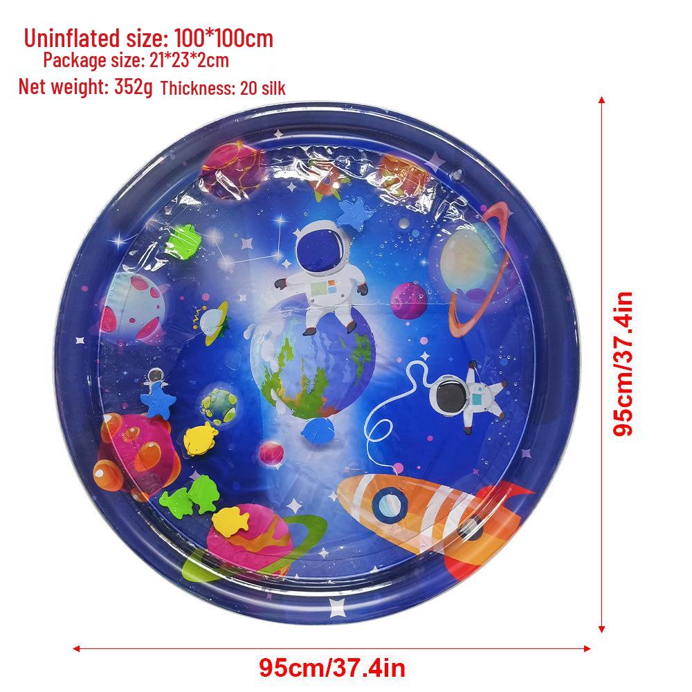 Inflatable Round Pat-Pat Water Mat for Babies & Toddlers - Marine Life Crawling Play Mat