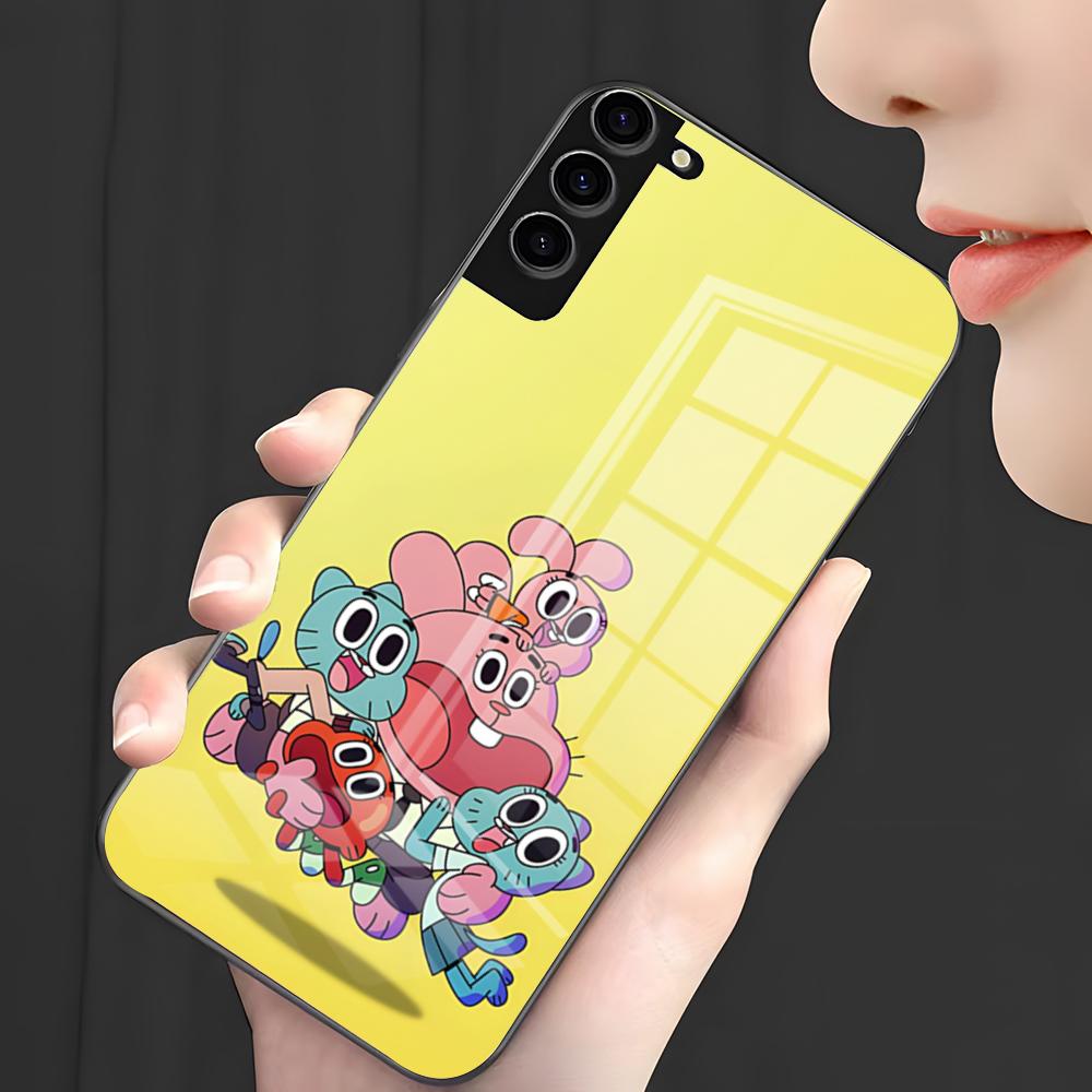 A-Amazing World Gumball Anime Handyhülle Für Samsung S26 S25 Plus S20 S20 Plus S22 Ultra S23 FE S21 Plus S21 Ultra Glasabdeckung