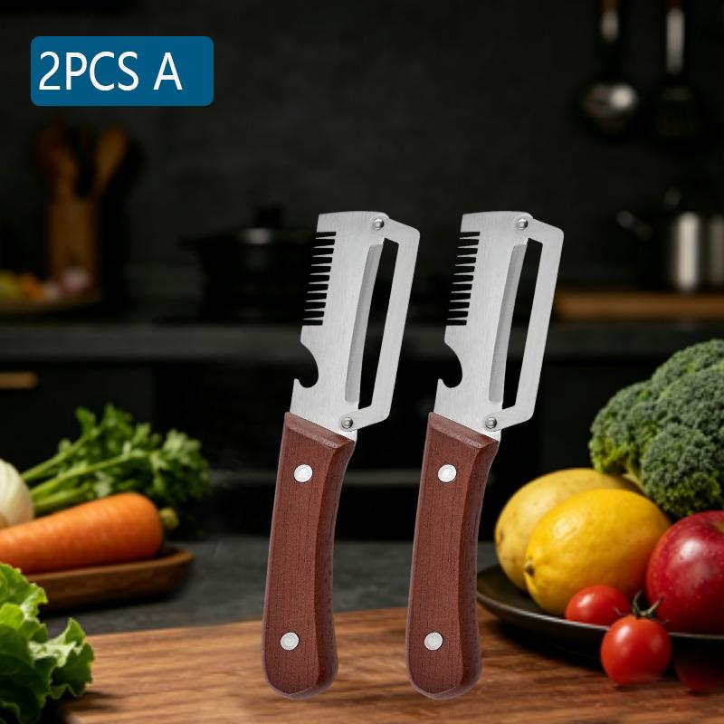WXCOO MultiFunction Peeler Kitchen Stainless Steel Vegetable Peeler Fruit Knife 2-in-1 Bottle Opener Kitchen-Specific Peeler