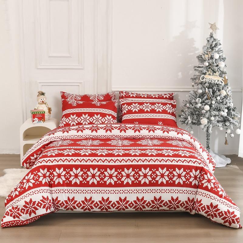 

Christmas Decoration Bedding Set Soft Comfortable Breathable Duvet Cover Perfect for Bedroom and Guest Room Decor 2/3Pcs/Set 135x200cm-2pcs
