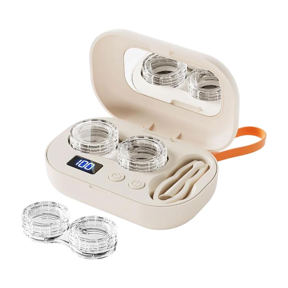 Portable Ultrasonic Contact Eye Cleaning Case Rechargable Lens Washer Kit For Disposal Soft Lens, RGP Lens, Sterilization Box 1kit