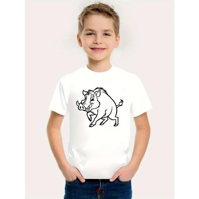 European sizes Boys T-Shirt Featuring Wild Boar 110
