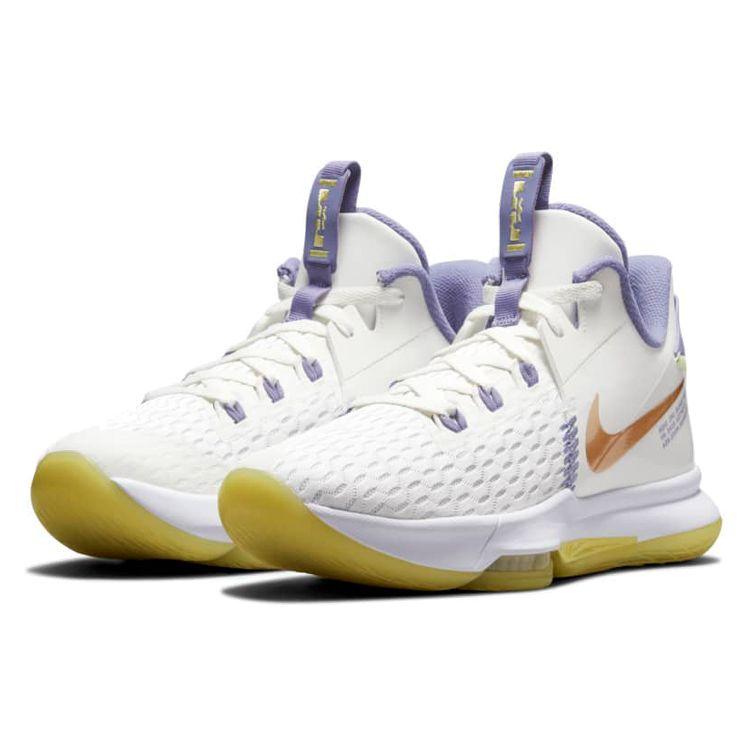 Мужские кроссовки Nike LeBron Witness 5 Summit White Metallic Bronze Light-Zitron — фото 2