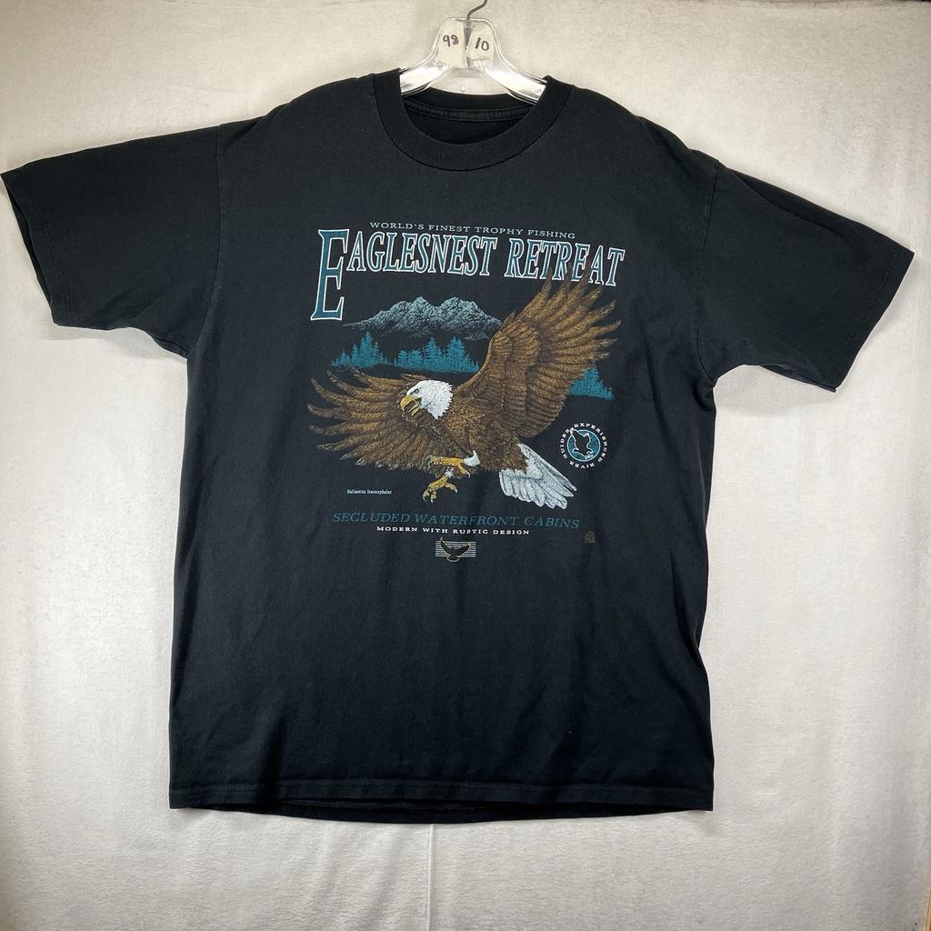 Vintage 90's "Eaglenest Retreat" Nature Crewneck T Shirt Outdoors Large 1995