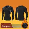 Men's Plus Velvet Quick-Dry High-Elastic Training and Running Set: Autumn/Winter Warm Fitness Tights and Base Layer.