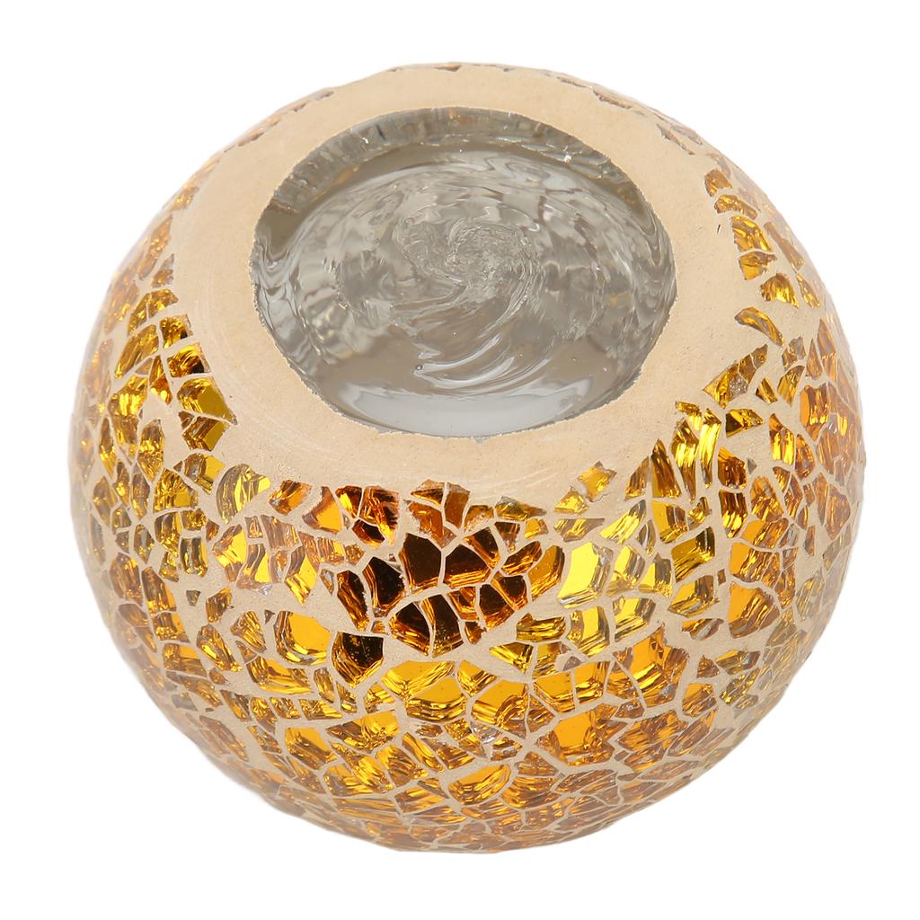 Mosaic Candle Holder Glass Candle Holder Gold Romantic Ambience Practical Beautiful Exquisite for Dining Table Decoration