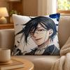 Anime Black Butler Gothic Art Cushion Cover Personalized Short Plush Soft Bedroom Sofa Home Decor Gift