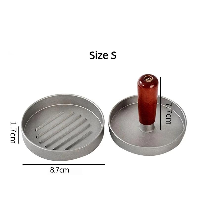 Stainless Steel Burger Press with Wood Handle – Non-Stick Patty Maker + 100 Patty Papers