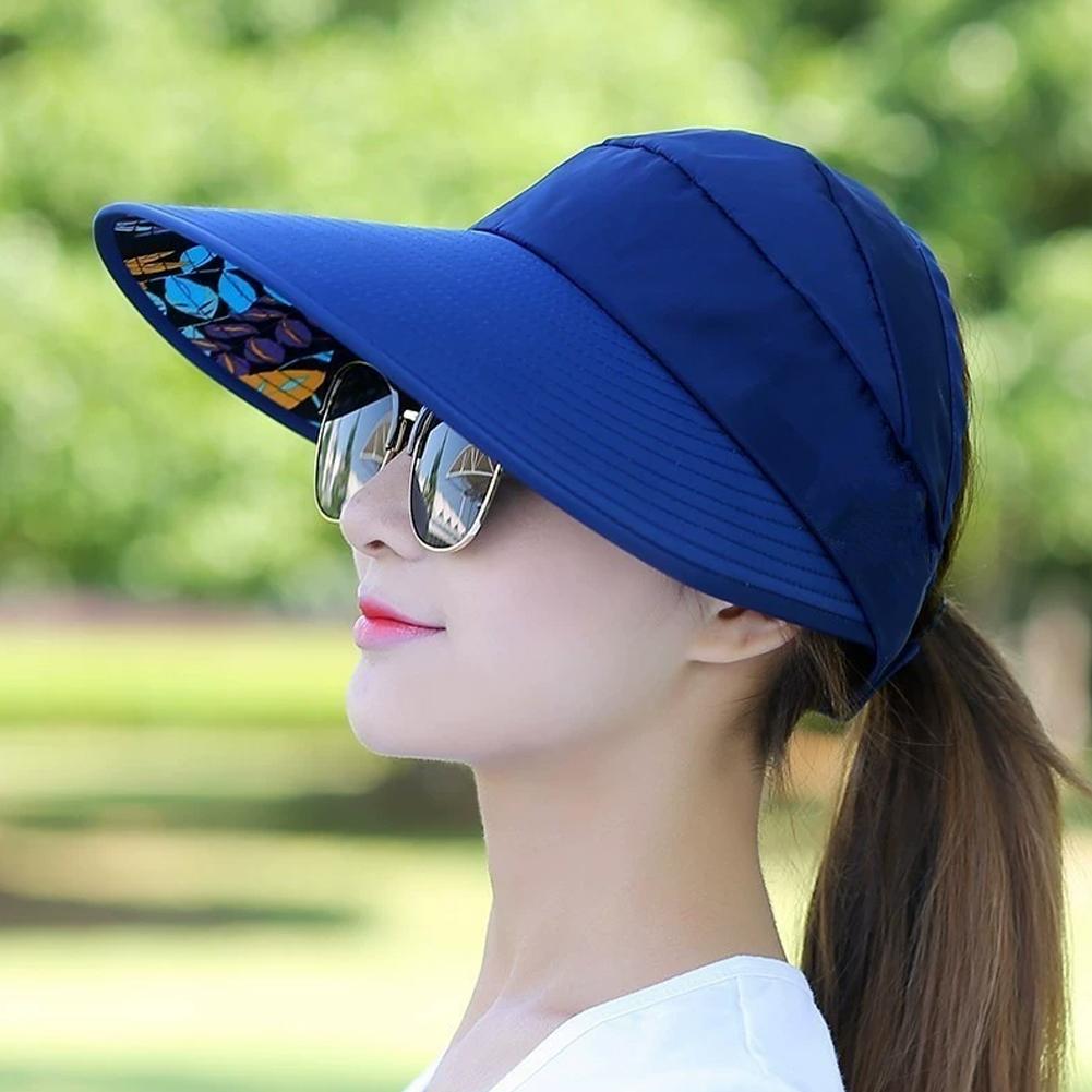 Women's Pure Color Face Mask Sun Hat Comfortable Breathable Size Top Fashion Empty Hat Versatil H2R9