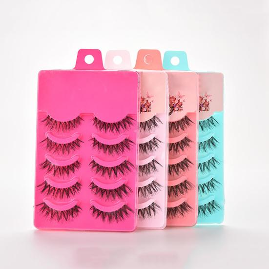 5 Paar Make-up Handgefertigt Lang Dick Überkreuzt Falsche Wimpern Augenwimpern Extensions