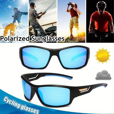 1 pz Occhiali da Ciclismo Polarizzati alla Moda da Uomo per Sport all'Aperto Biciclette da Montagna Antivento Viaggio Guidatori di Moto/Auto Occhiali da Sole