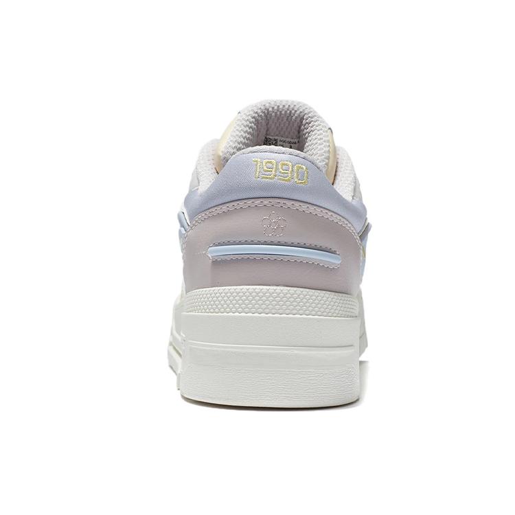 New LiNing 001 BTC Btc Anti Slip Wear Resistant Low Top Skateboard Shoes Women's White Purple AGCS024-1
