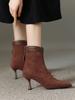 Fashion Winter New Brand Women Short Boots Fashion Pointed Ladies Elegant Ankle Boots Thin High Heel Dress Pumps Zapatos De Mujer
