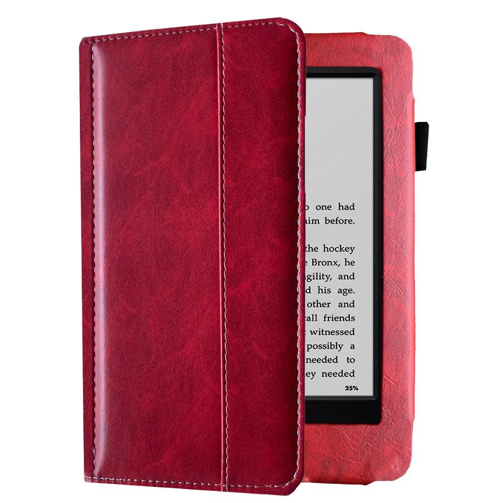 

Leather 6 Inch E-Reader Case Shockproof Protective Shell for Kindle 7th Generation 2014 Red