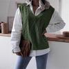 Gilet lavorato a maglia da donna con scollo a V senza maniche vestibilità larga streetwear tinta unita trecce rombi maglione da indossare a strati gilet maglione
