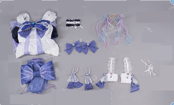 Lavender Sangomiya Shinkai Maid Costume, Halloween Costume, Christmas Costume, White, Size S