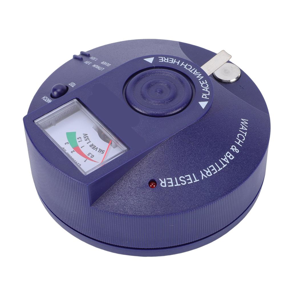 Circular Type Watch Battery Pulse Tester Button Cell Battery Analyzer with Indicator Light Sound Alarm for Watchmaker