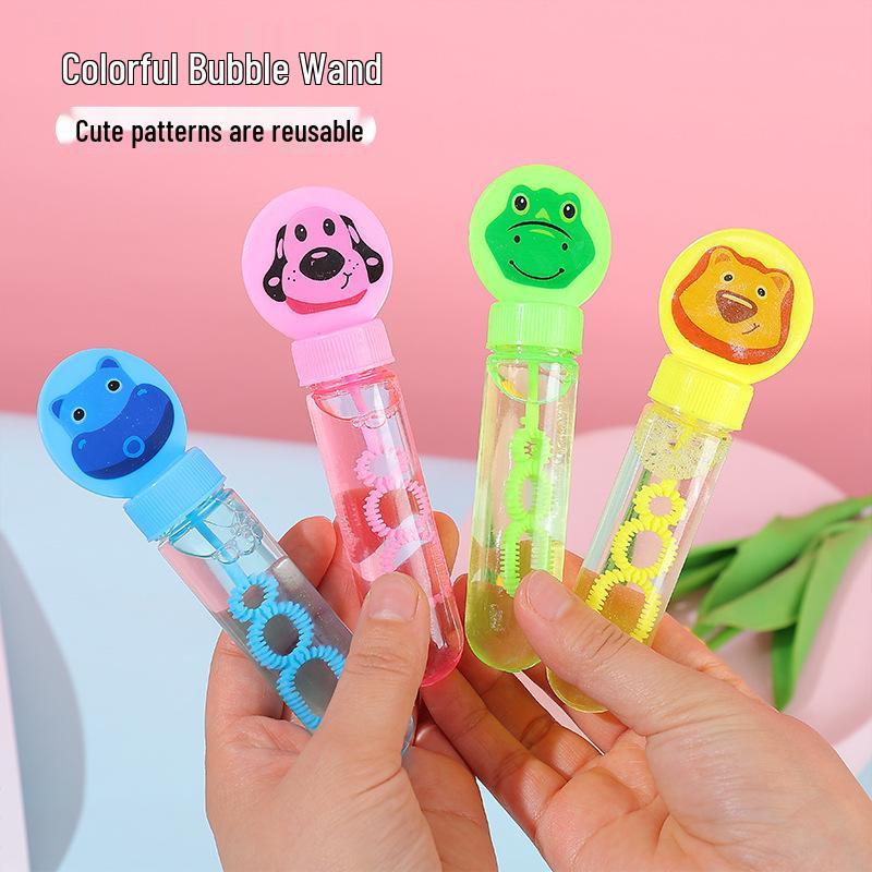 Mini Animal Bubble Wand Toy - Portable Bubble Blower & Solution for Kids