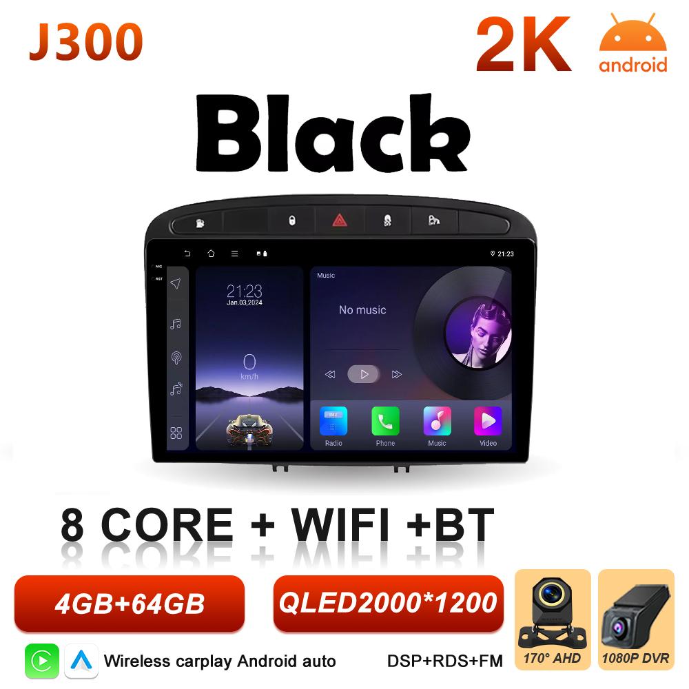 Android 16 Carplay For Peugeot 308 308SW 408 2007 2008 2009 2010 2011 - 2020 Multimedia Player Bluetooth DVD 2k Touch Screen 5G