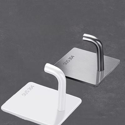 SUS304 Fashion Style Stainless Steel Adhesive Hooks, Heavy-Duty Towel/Clothing Hangers, No-Drill Wall Mount for Bathroom