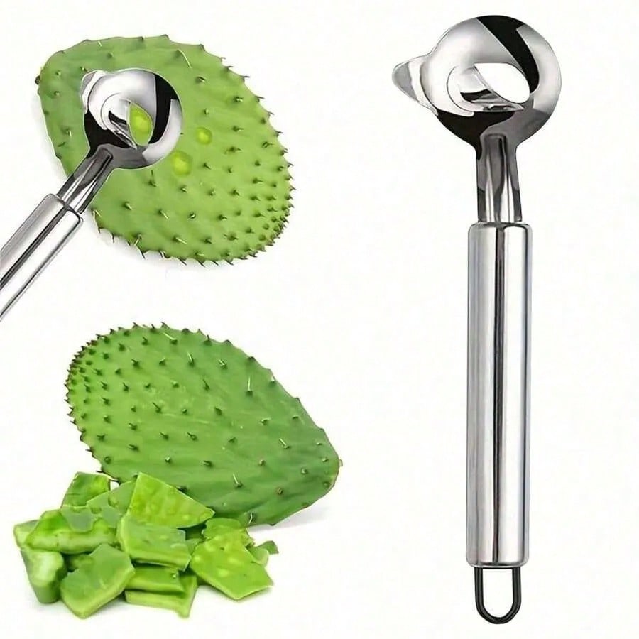 

1Pcs Cactus Peeler Spoon Melon Baller And Seed Remover Easy To Use Kitchen Gadgets For Home And Restaurant серебряный