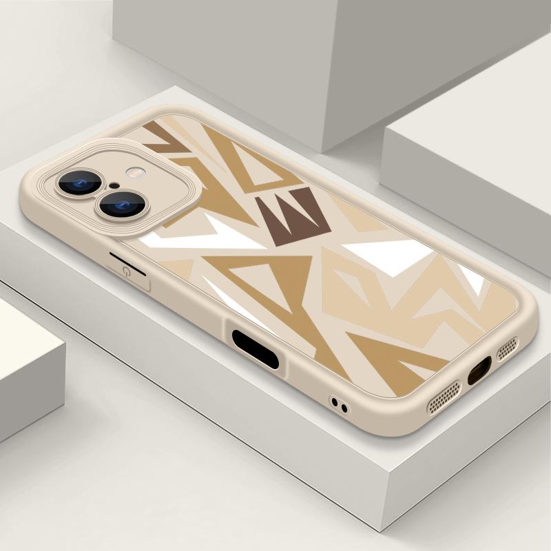 For iPhone 16 Pro Max 15 Pro 14 Plus 13 12 11 XS XR 8 7 Case Shell Geometry Print TPU Soft Shockproof Matte Phone Cover