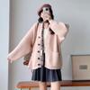 2025 New Autumn Women Sweater Knitting Basic Fashion Tops Tees Cardigan Long Sleeve Solid Shirt Loose Blue Coat